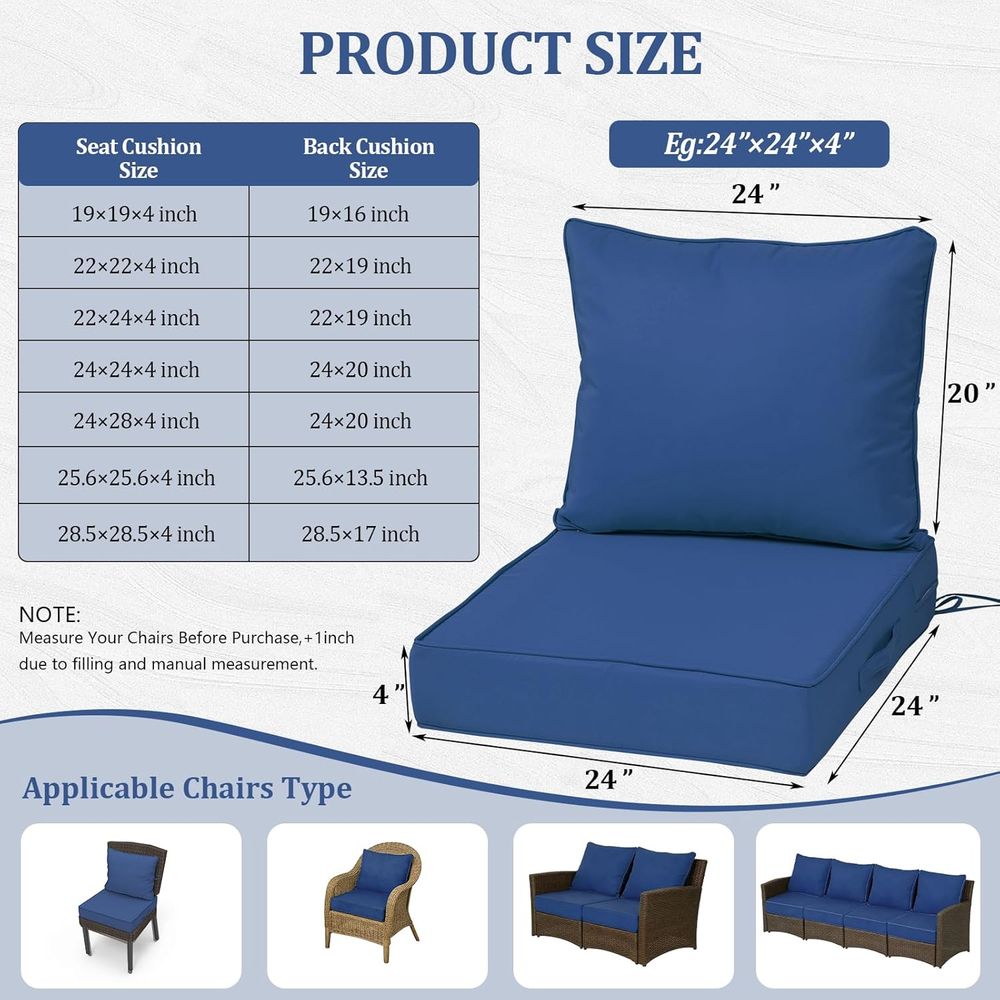 مجموعة من 4 وسائد مقاعد عميقة  - مراجعة Outdoor Furniture For Patio وسعره