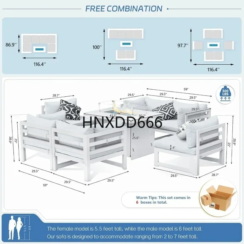 طقم جلوس خارجي من الألومنيوم م - مراجعة Outdoor Furniture Set With Fire Pit وسعره