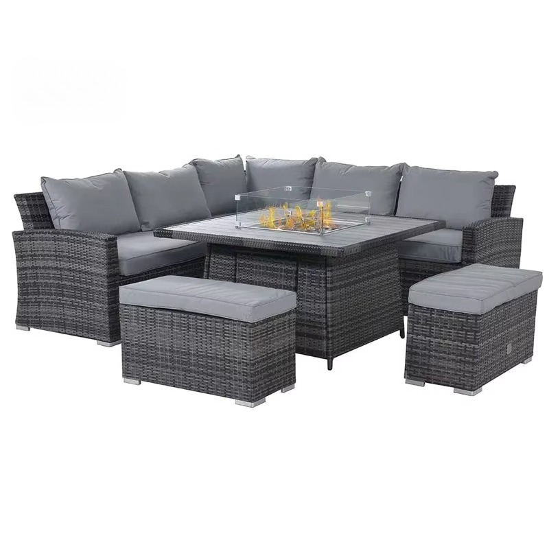 طقم أريكة للحدائق والشرفات مقا - مراجعة Outdoor Furniture Set With Fire Pit وسعره