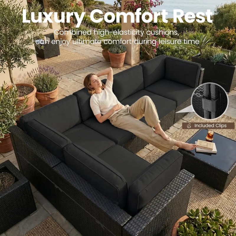 طقم أريكة من 8 قطع مصنوع من ال - مراجعة Outdoor Furniture Set With Fire Pit وسعره
