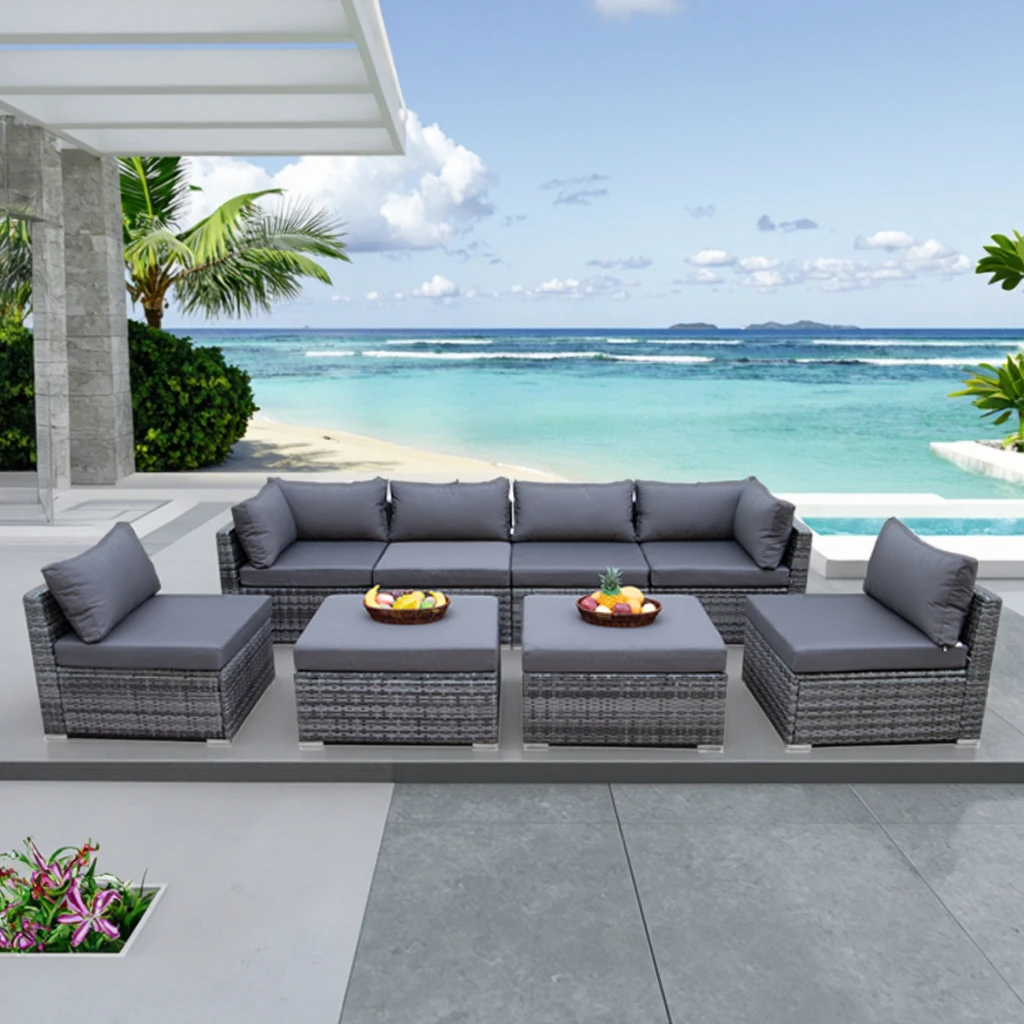 طقم أثاث حدائق عصري من الراتان - مراجعة Outdoor Furniture Set With Fire Pit وسعره