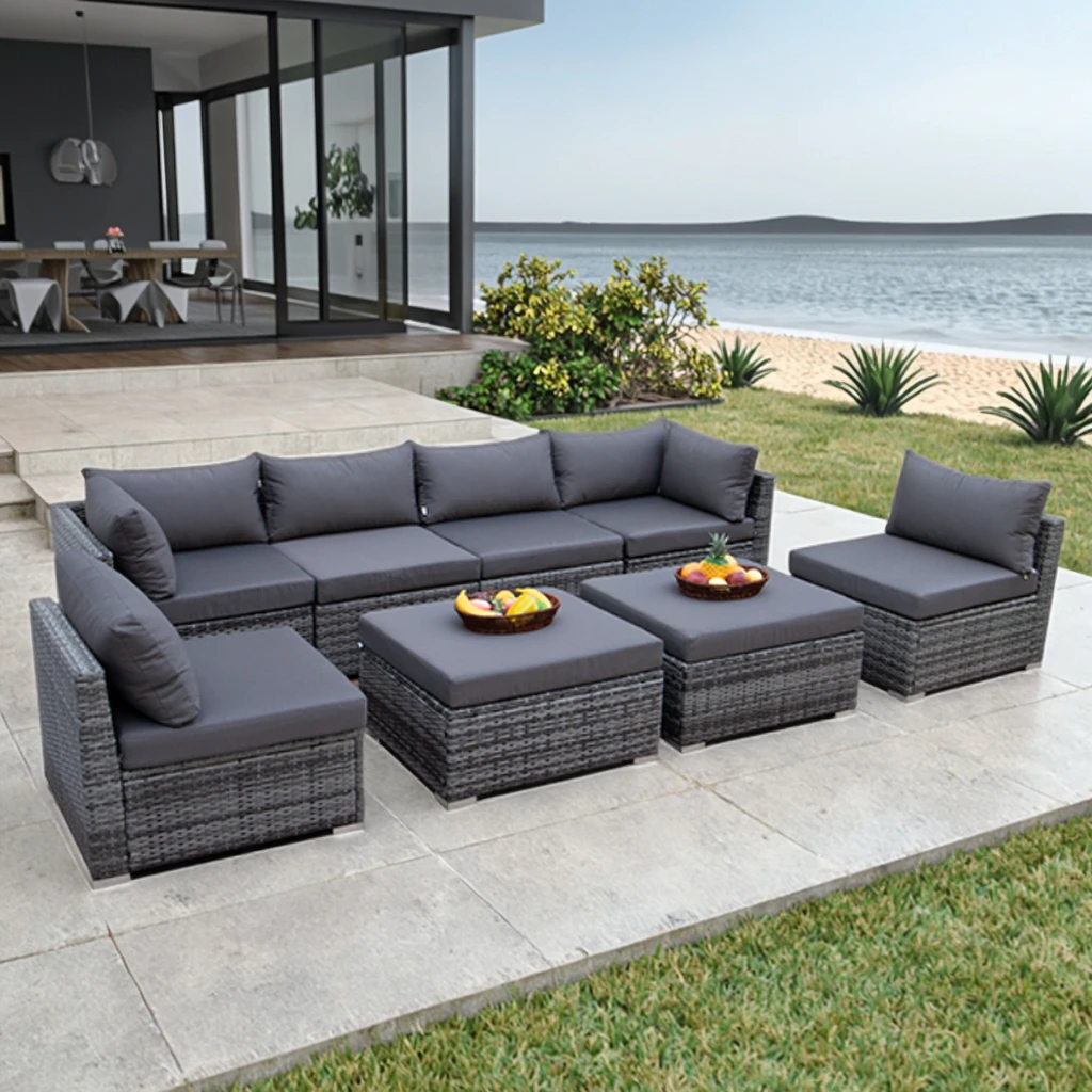 طقم أثاث حدائق عصري من الراتان - مراجعة Outdoor Furniture Set With Fire Pit وسعره