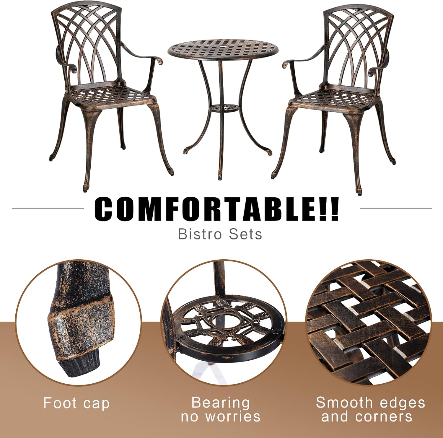 طقم بيسترو خارجي من 3 قطع مصنو - مراجعة Outdoor Furniture For Patio وسعره