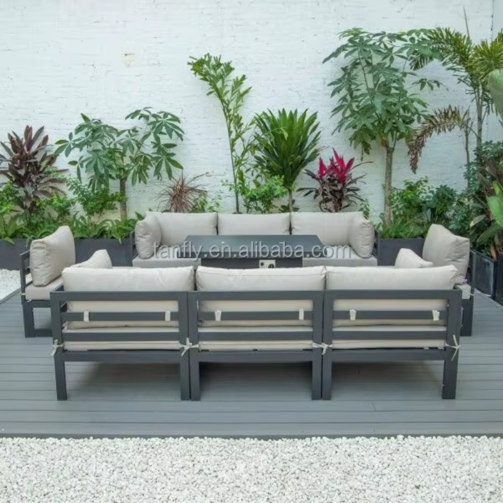 طقم أثاث خارجي للفنادق والفلل، - مراجعة Outdoor Furniture Set With Fire Pit وسعره
