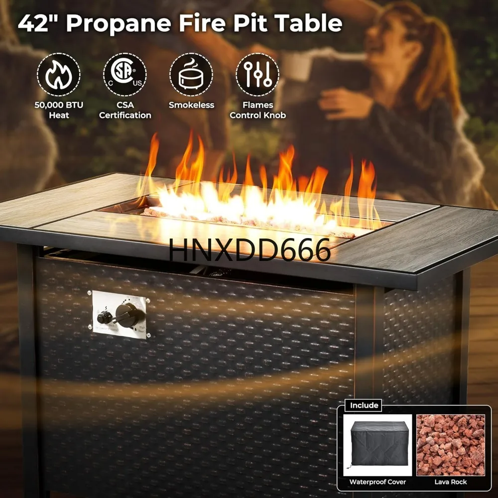 طقم أثاث خارجي مكون من 8 قطع م - مراجعة Outdoor Furniture Set With Fire Pit وسعره
